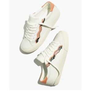 Madewell Sidewalk Low-Top Sneakers Snake Embossed Leather Wave Edition MC693 6.5